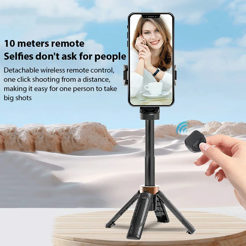 Mini All-in-One Selfie Stick with Bluetooth Remote, Portable Universal Phone Mount for Live Stream Vlog Travel