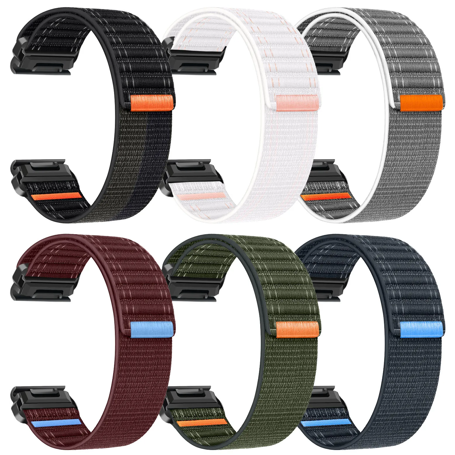 Sea Wave Nylon Loop Watch Strap for Garmin Fenix 8 5 6 7X Pro Epix 935 965 Tactix MARQ Replacement Watch Band Wrist Bracelet