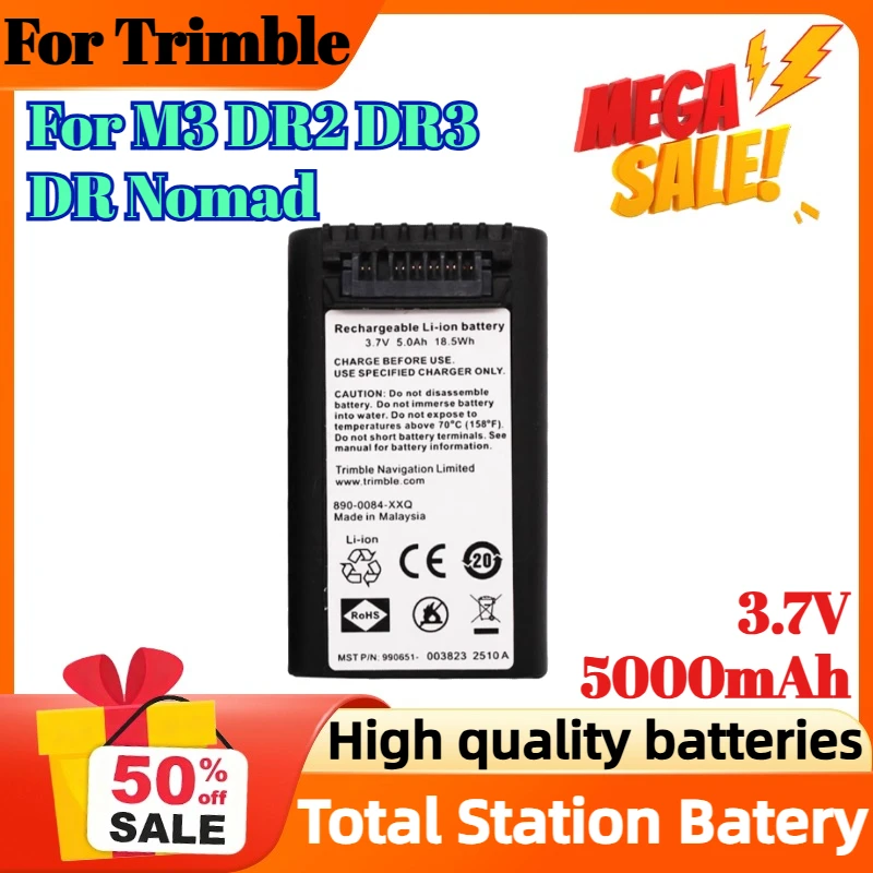 

890-0084-XXQ 3.7V 5000mAh Digital Battery for Trimble M3 DR2 DR3 DR Nomad Total Station Bateria M3 Dual Charging Charger