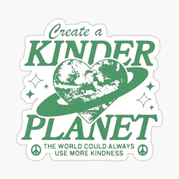 Create A Kinder Planet X  5PCS Stickers for Luggage Anime Decor  Wall Car Water Bottles Funny Background Cute Print Window Room