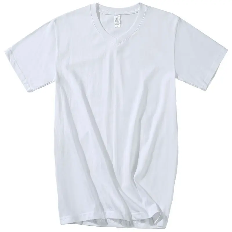 V Collar 230g Cotton V Collar Short Sleeve Bottoming Short SleeveTT-shirt Men and Women Loose