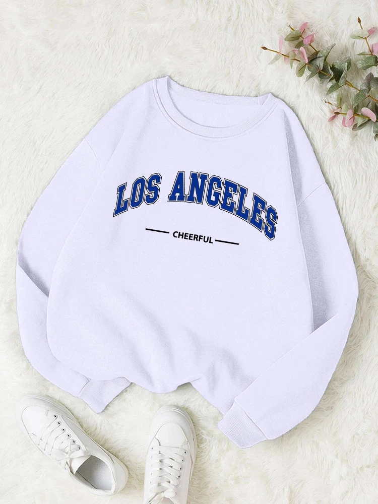 

Los Angeles Letter Printing Tracksuit Female Street Crewneck Basic Clothes Autumn Oversize Hoodie Simple Comfortable Streetwear