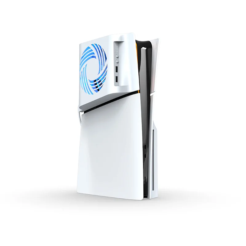 RGB Temperature Sensing Side-mounted Cooling Fan For PS5 Slim Digital/Disc Version 2 USB Ports Host Side Cooler For PS5 PRO