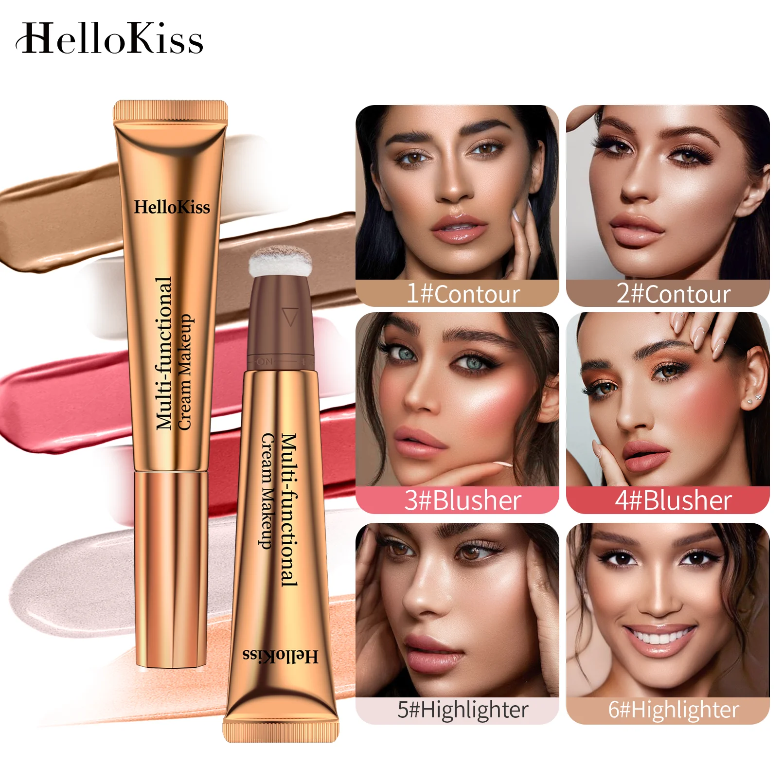 Multifunktion ale Gesicht flüssige Rouge glatte Creme Wange Auge Körper erröten Text marker Stick Rouge wasserdichte Kontur Make-up