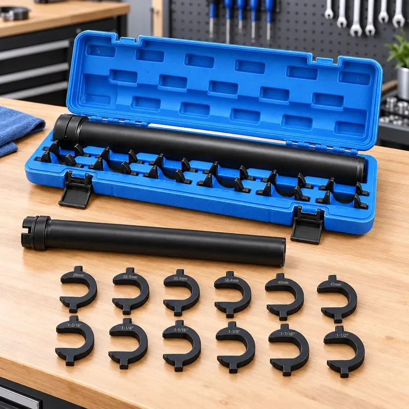 For 13 Piece Steering Rack Tie Rod End Wrench Inner Ball Joint Remover Tool Kit for Auto Chassis Suspension Maintenance