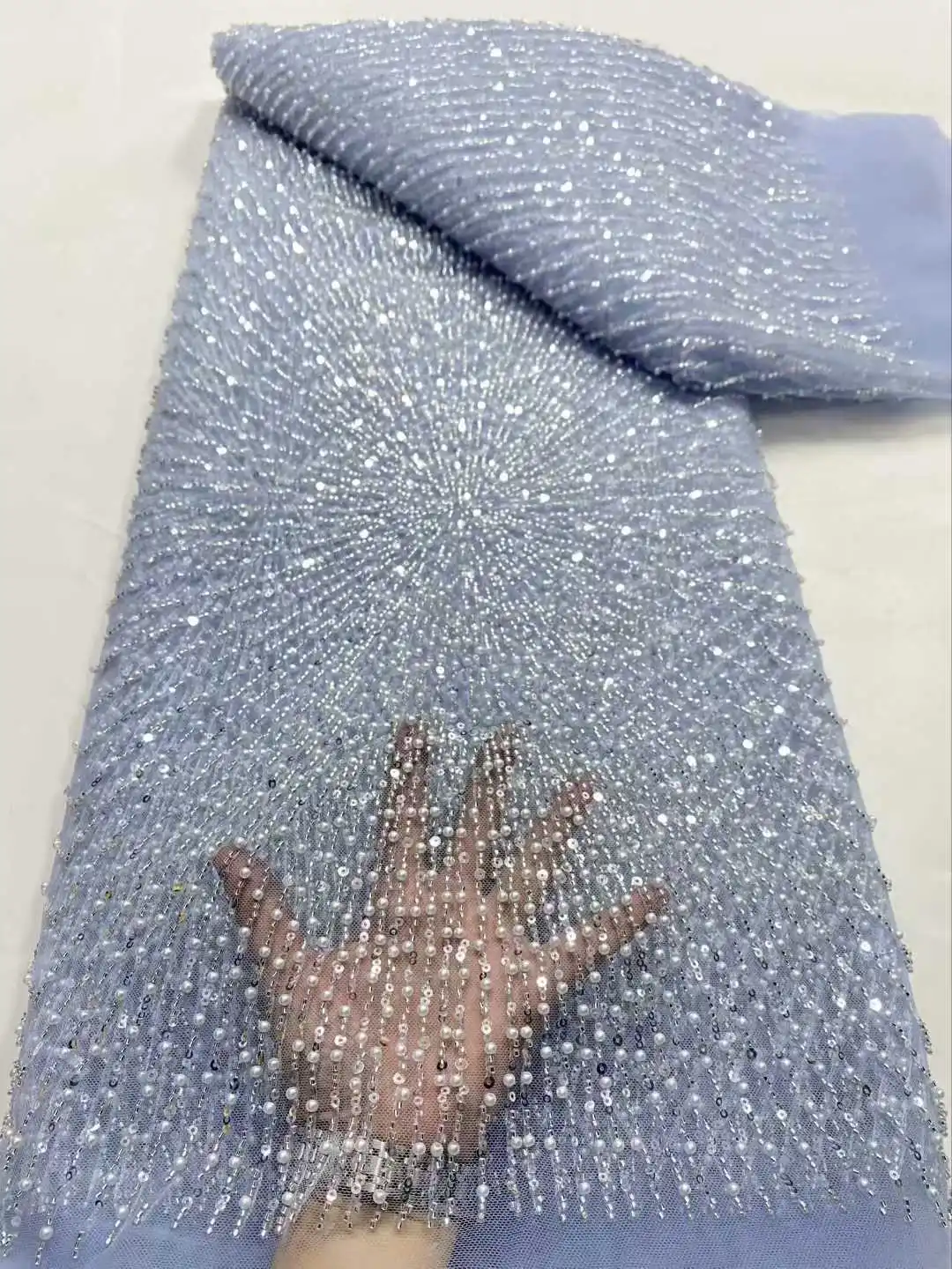 قماش دانتيل نيجيري أفريقي عالي الجودة، أقمشة للخياطة بالمتر، ترتر، 2025، تول، فساتين زفاف، تطريز، شبكة، 5 ياردات