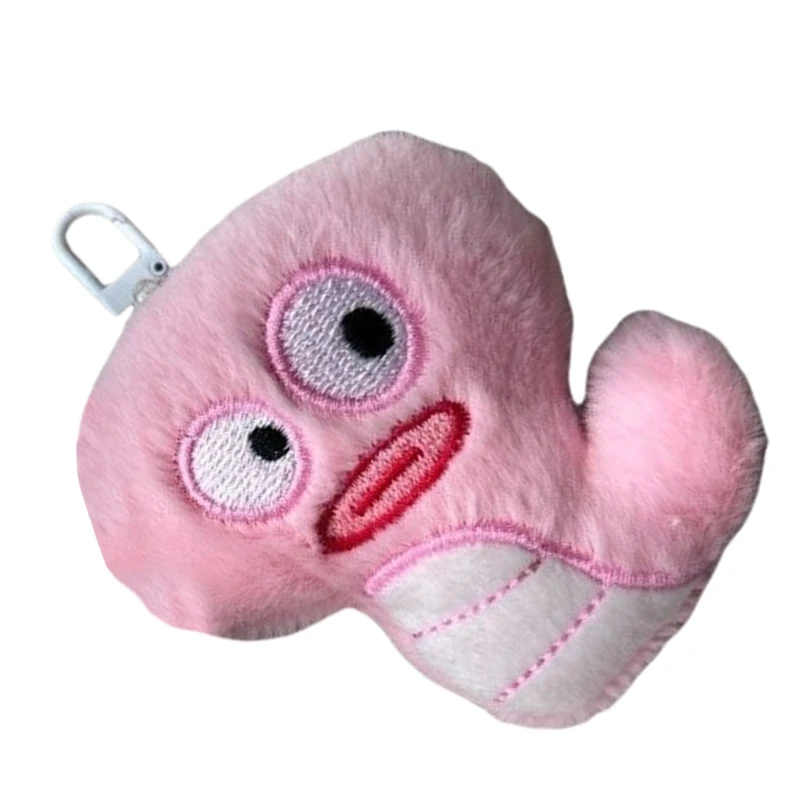 Lightweight and Portable Plush Snake Keychain Charm with Big Eyes for Daily Wear C1FC