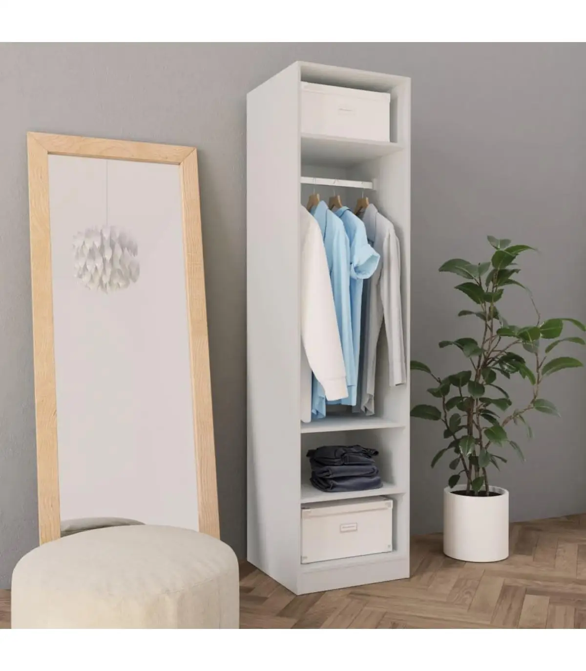 White plywood wardrobe wardrobes 50x50x200 cm