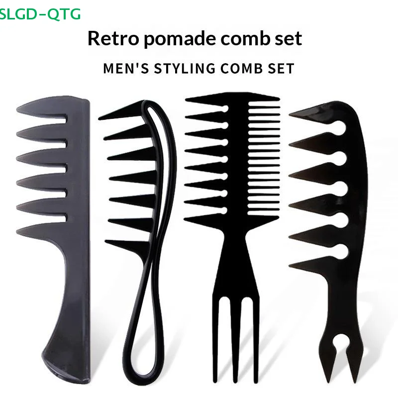 

Новый набор расчесок для укладки волос для мужчин (3/4 шт.) - расческа с широкими зубьями, текстурирующая расческа, расческа для зачёски назад, антистатическая расческа для стрижки «ундеркат».