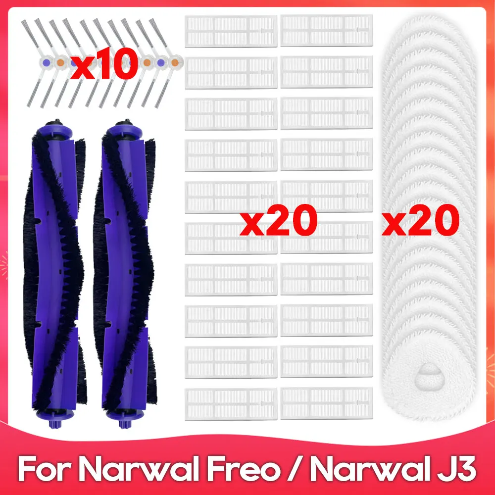 Compatible For ( Narwal Freo / Narwal J3 ) Roller Side Brush Filter Mop Dust Box Robot Vacuum Cleaner Part Accessory