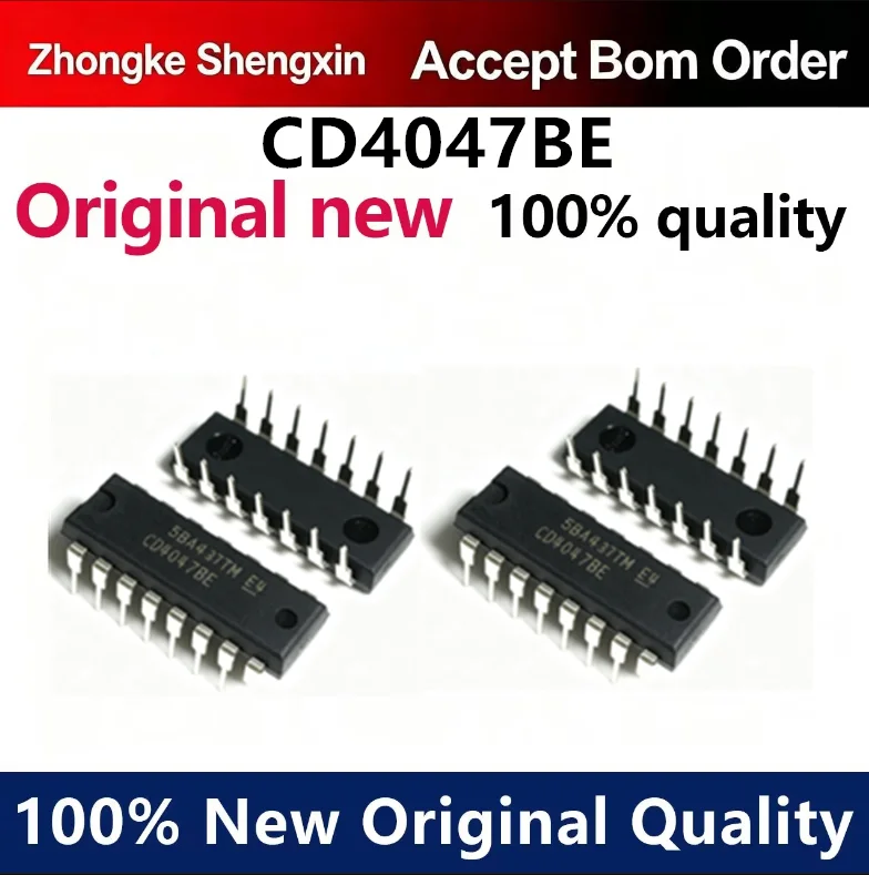 （5pcs-100pcs）Brand new imported CD4047 CD4047BE logic multi frequency oscillator DIP14