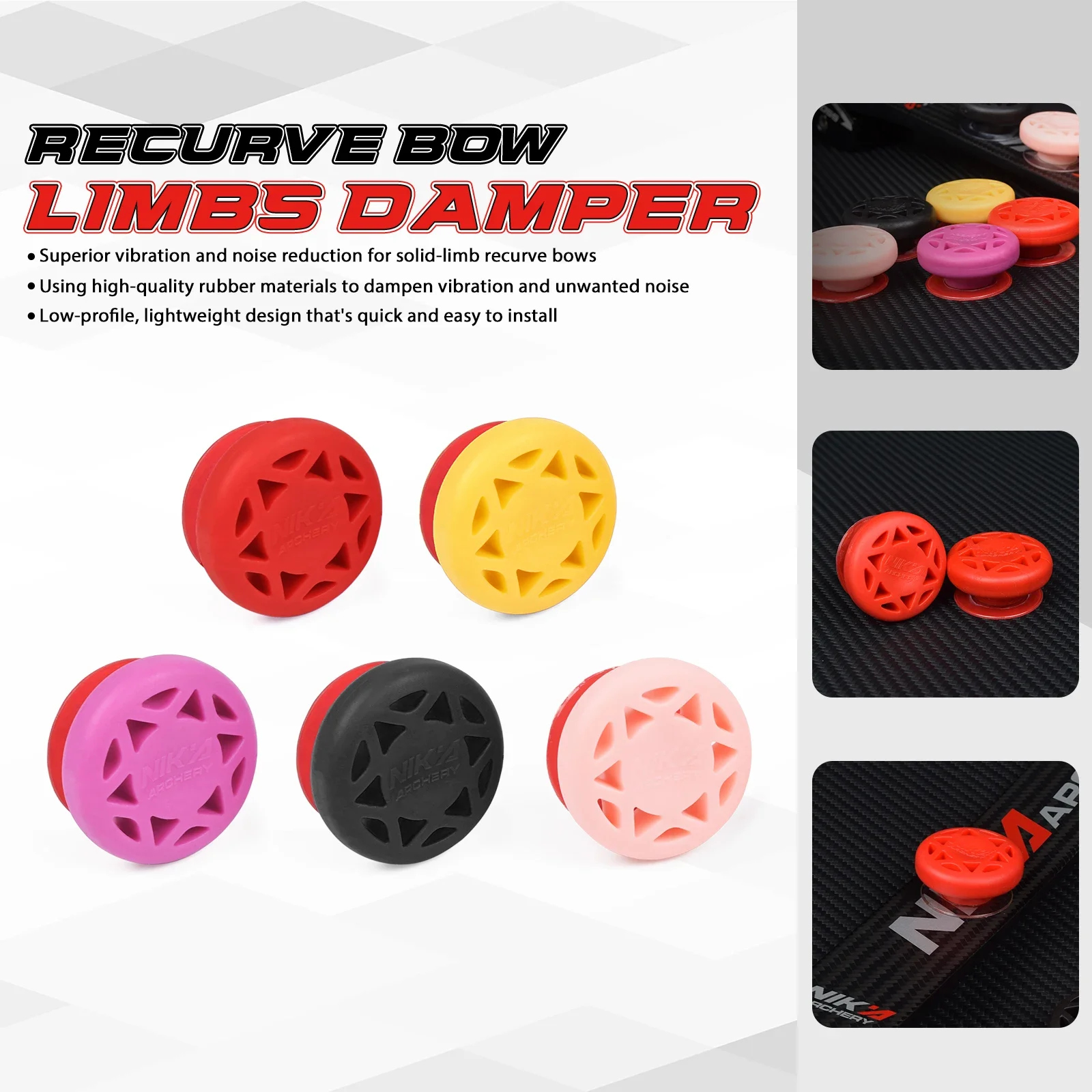 1pair Rubber Stabilizer End Dampener Bow String Stabilizer Shock Recurve Bow Traditional Reduce Noise Archery Shooting Accessory