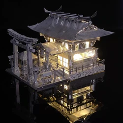 3D Metal Three-Dimensional Dollhouse Ryogan Shrine Model Puzzle DIY Assembly Toys Adult Children Birthday Gift Decoration Casa