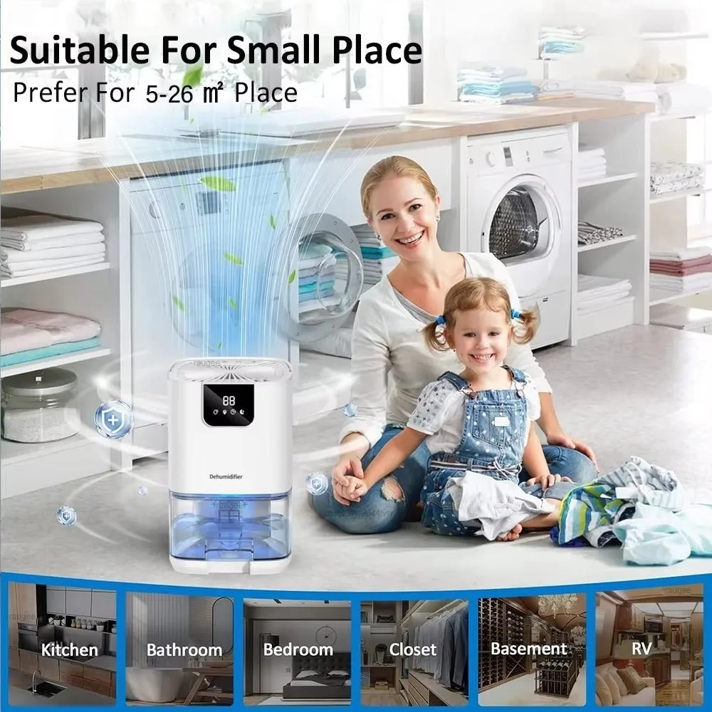Air Purifier Smart Negative Ion Dehumidifier Low Noise Efficient Air Dryer 1000ml Energy-saving Timer Moisture Absorber Home