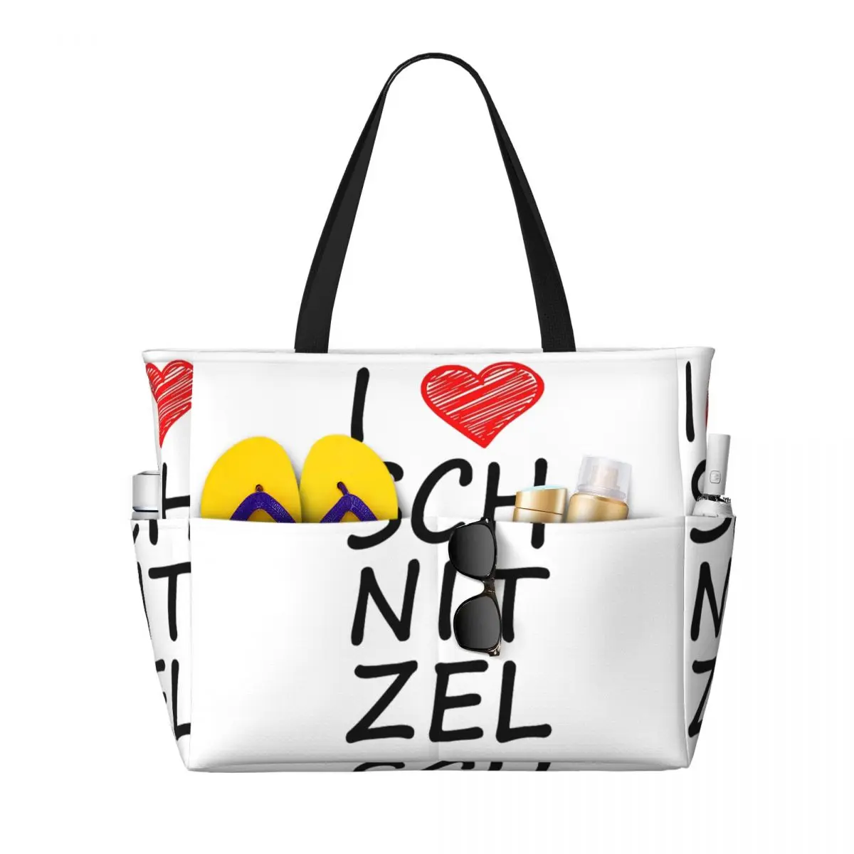 

I Love Schnitzel Beach Tote Bag Sport Gym Yoga Duffle Large Tote Bag Women Travel Bag Fitness bag