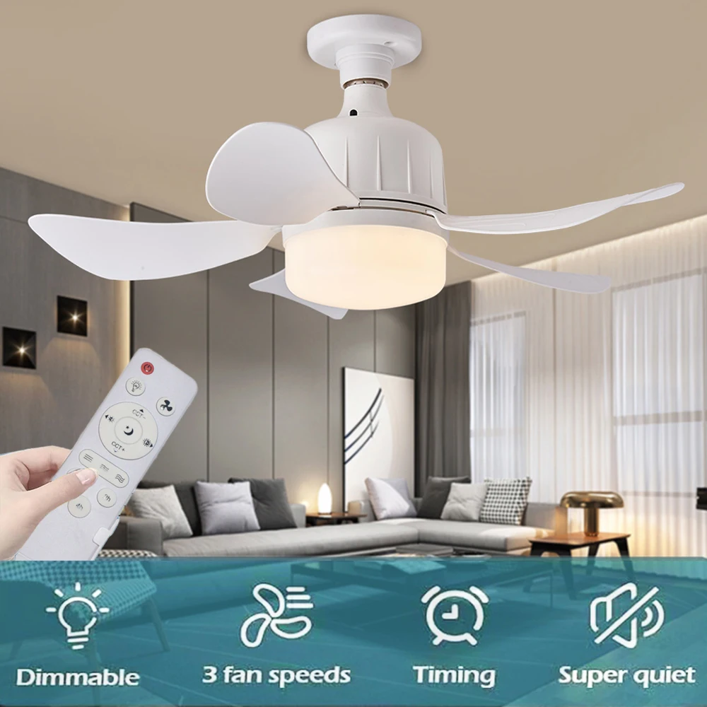 E27 Ceiling Fan Light E26 LED With Remote Control 45CM Lamp Dimming Function Suitable Living Bed Room Study household 85-265V