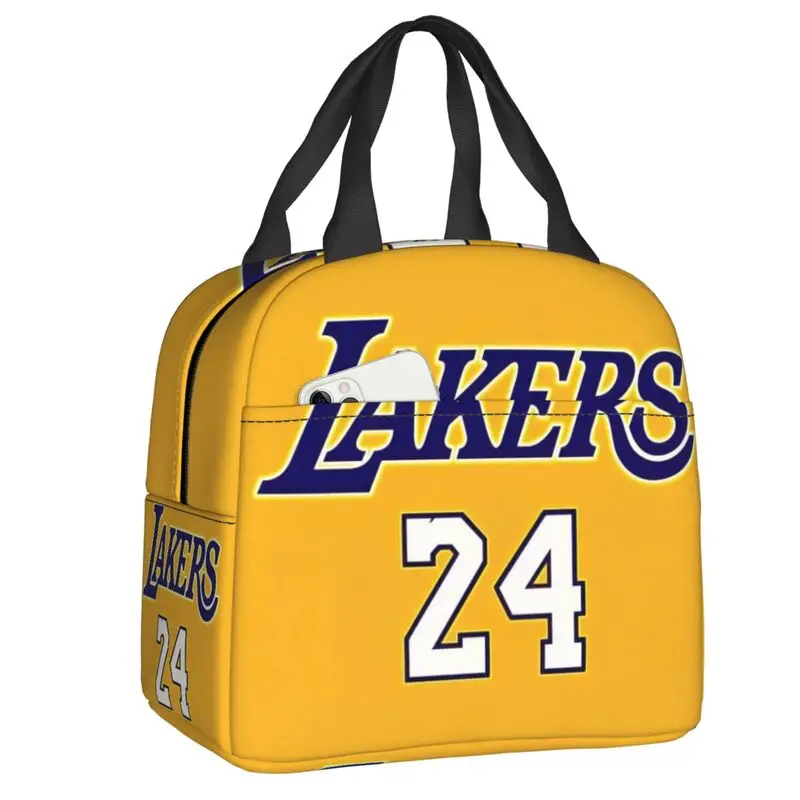 Basketball Sport Physical Culture Insulated Lunch Bag for Women Waterproof Cooler Thermal Bento Box Office Work School