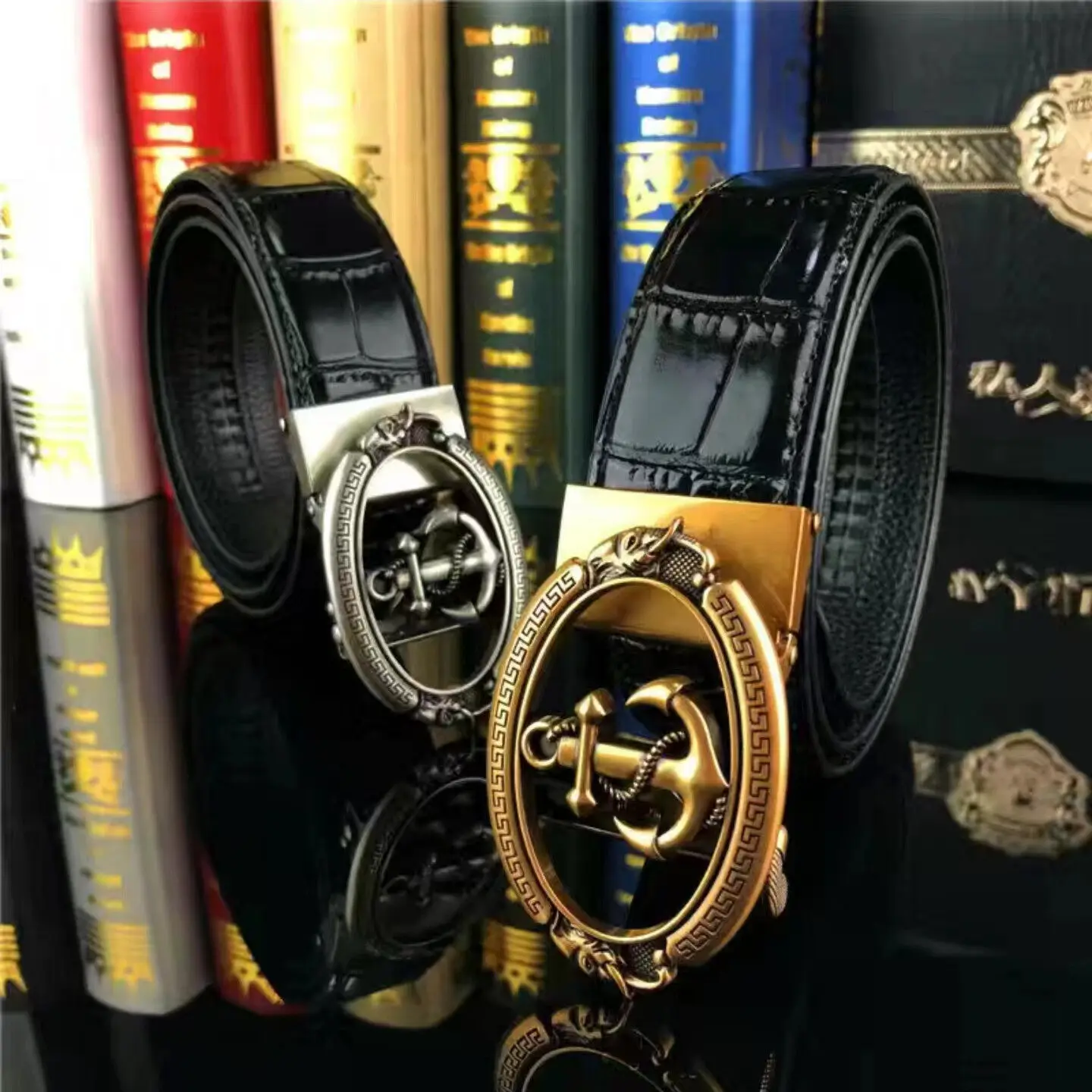 Men Belt Cowhide Leather Belt for Men Luxury Designer Automatic buckle Man Belts