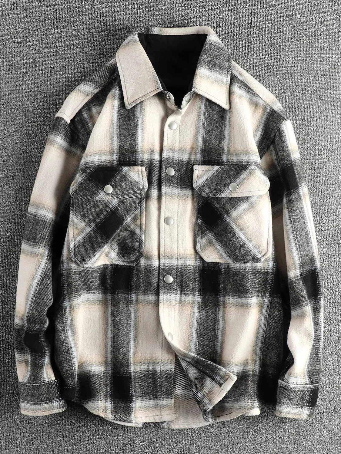 

Spring Autumn Plaid Long Sleeve Men's Casual Loose Shirt Fashionable Standard Fit Polyester Fiber Standard Style Daily Wear