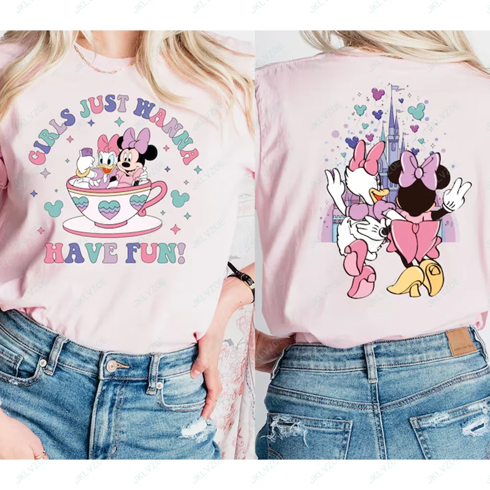 Girls just Wanna Have Fun Tshirt Minnie And Daisy Best Friends Tops Besties Friends Tees Disney Besties Girls Trip T-shirts