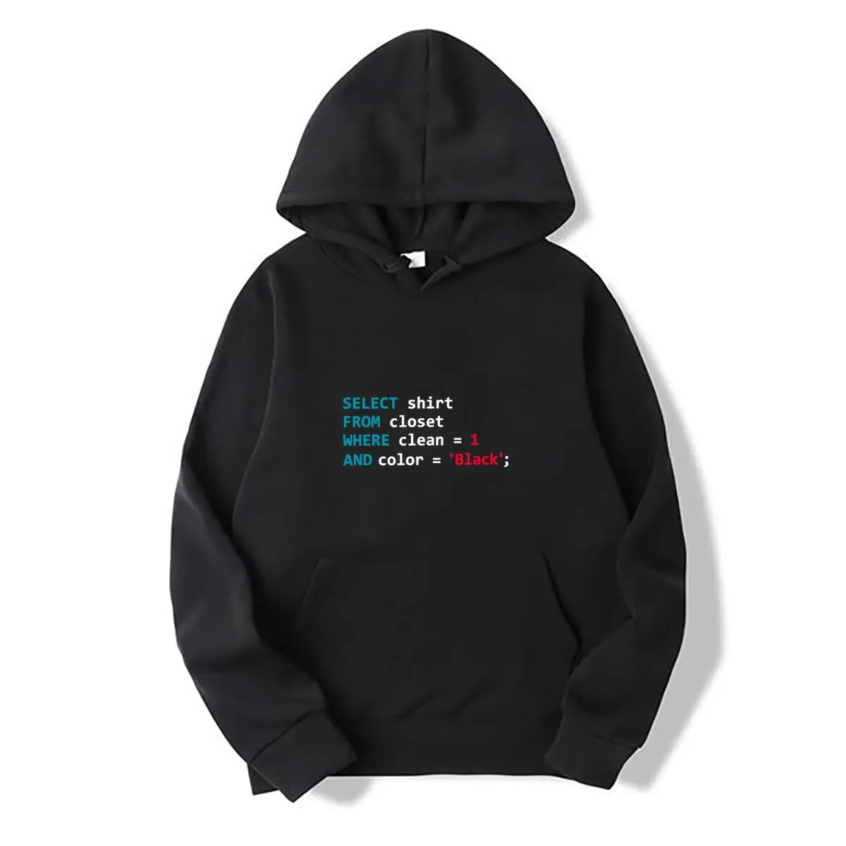 Select From Where And One Black SQL Code Autumn and winter hooded sweatshirts