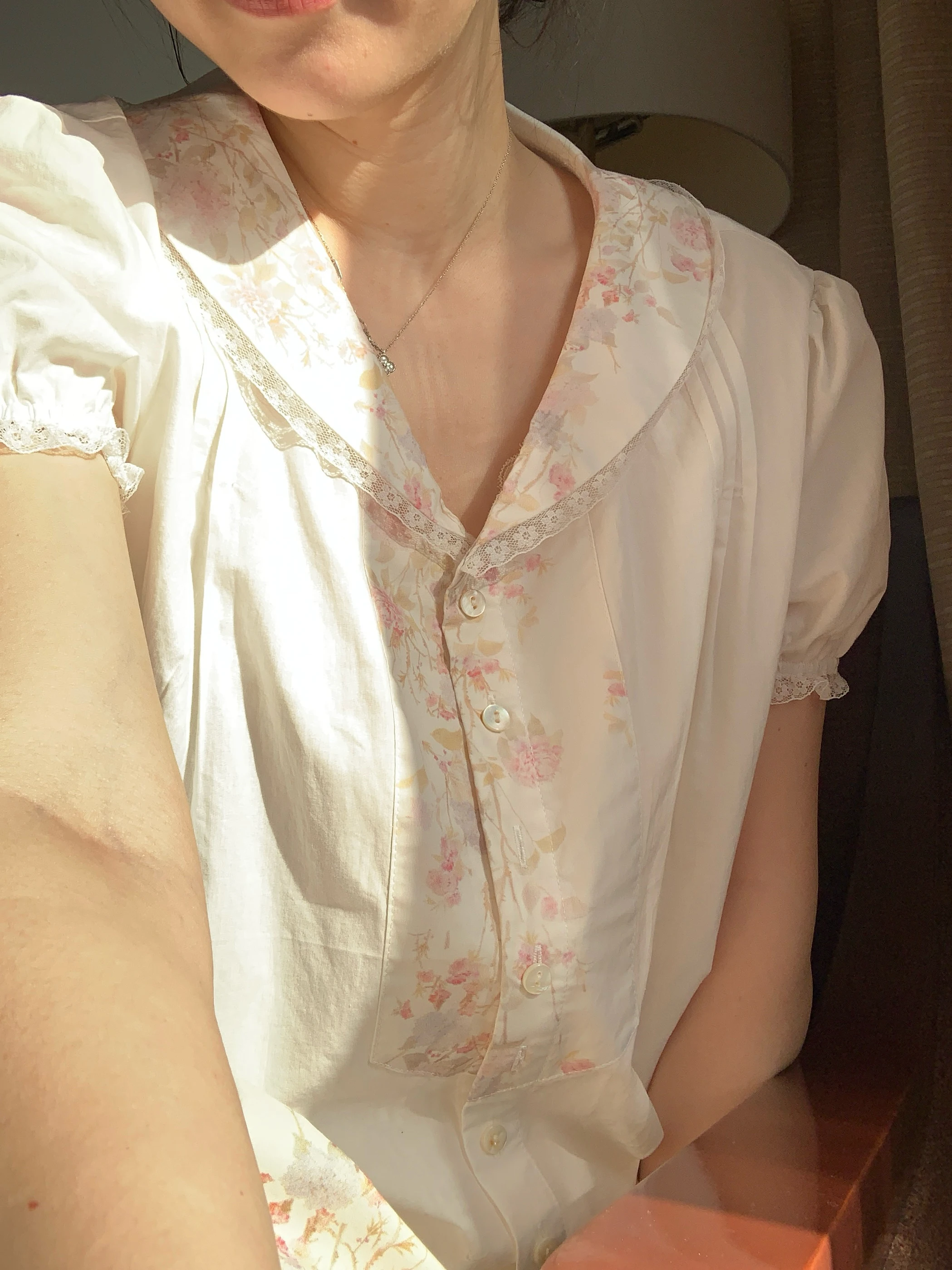 

Spring Summer Floral Patchwork Shirt And Skirt Set Women's Fashion Ensemble Fragile Beauty Story by Island Knows