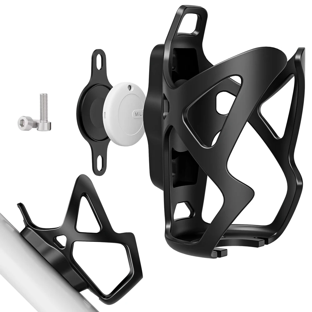 

MiLi Air Tracker Tag with Bicycle Bottle Holder MiTag Item Finder Compatible with Apple Find My (iOS) Waterproof Tracking Tag