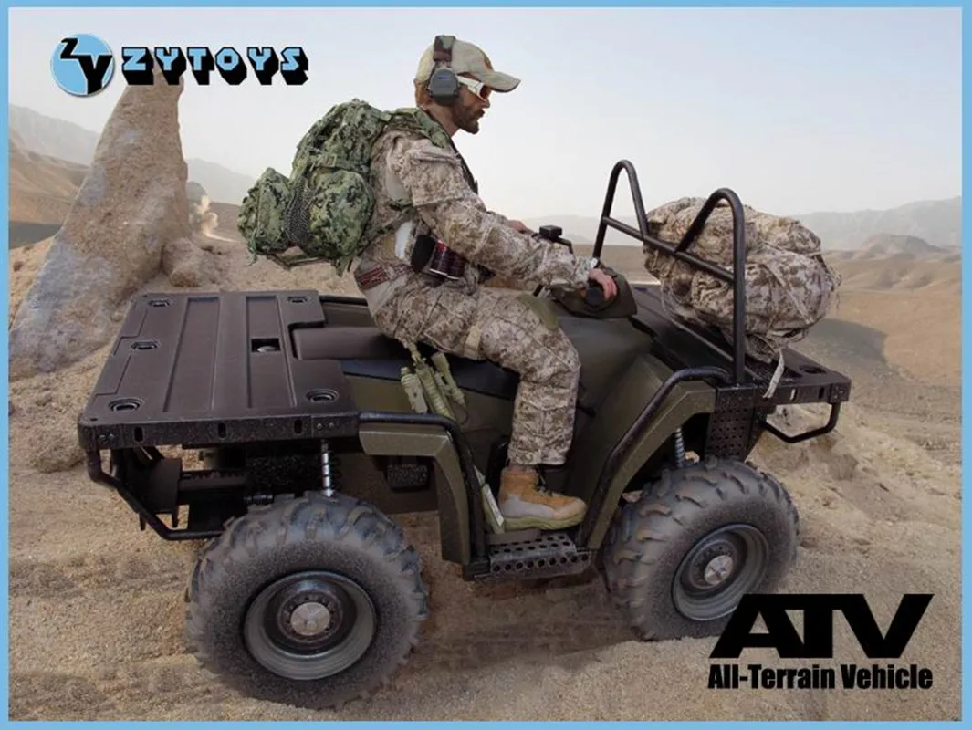 ZYTOYS 1/6 ATV All-Terrain Vehicle Motorcycle Beach bikes Plastic Car Moto Military Decoration Gifts Action Figure In Stock