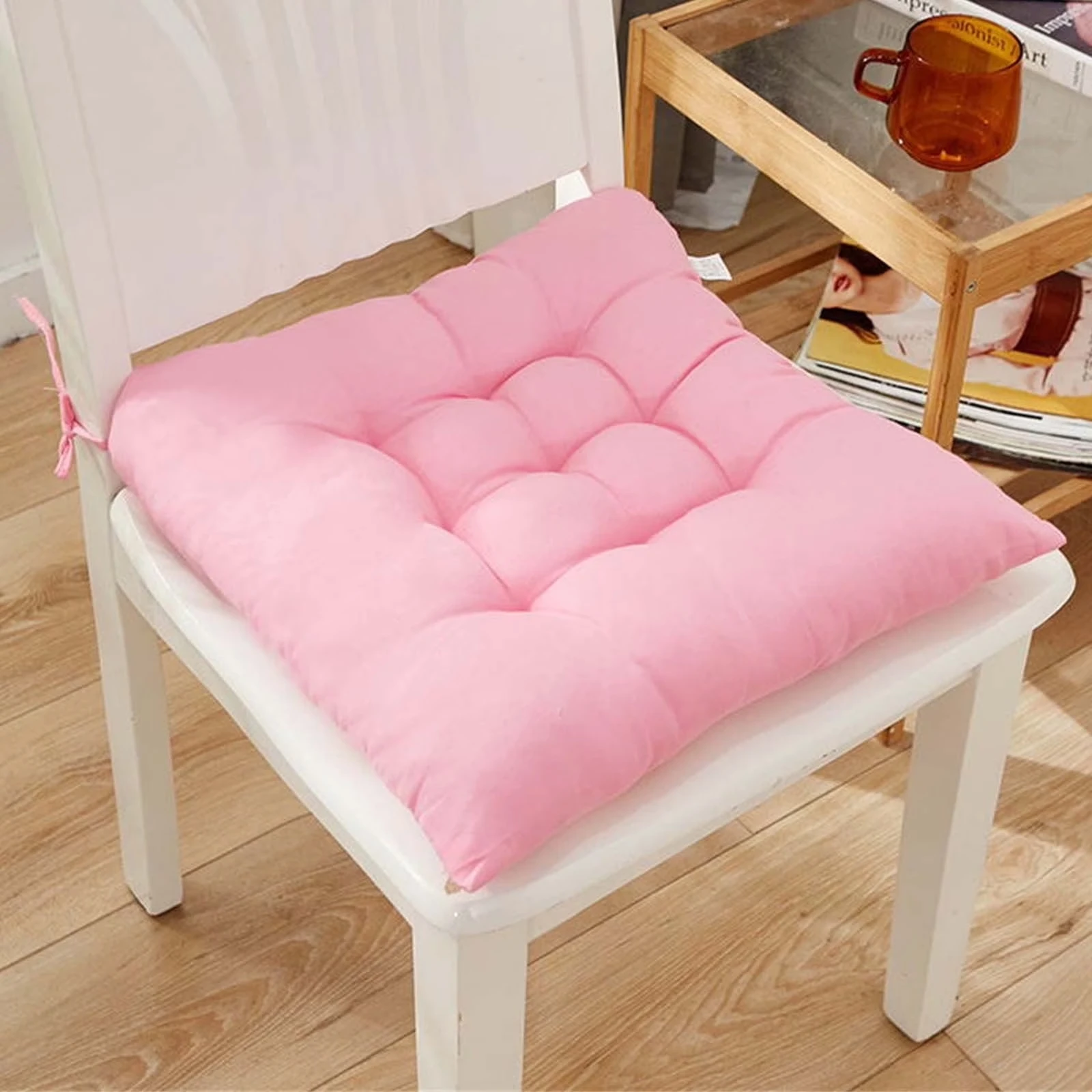 Solid Color Seat Cushion Thickened Dining Chair Cushion Office Computer Chair Cushion