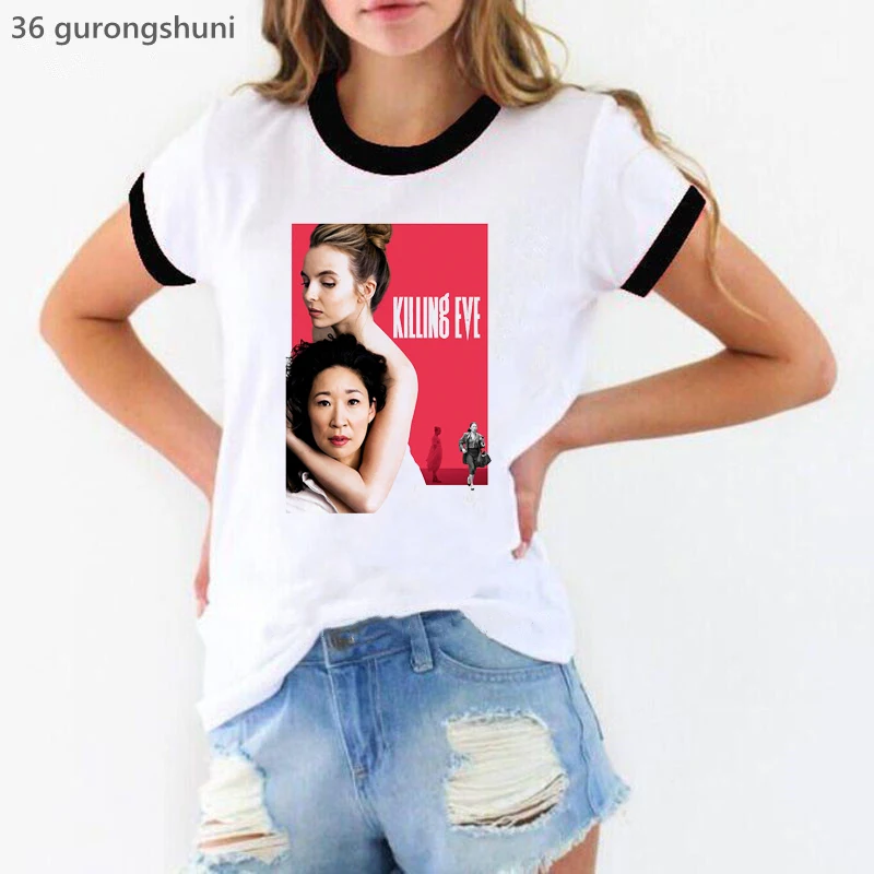 Fashion Villanelle T Shirt Women Killing Eve Graphic Print Tshirt Female Summer Tops Tee Shirt Femme Harajuku Shirt