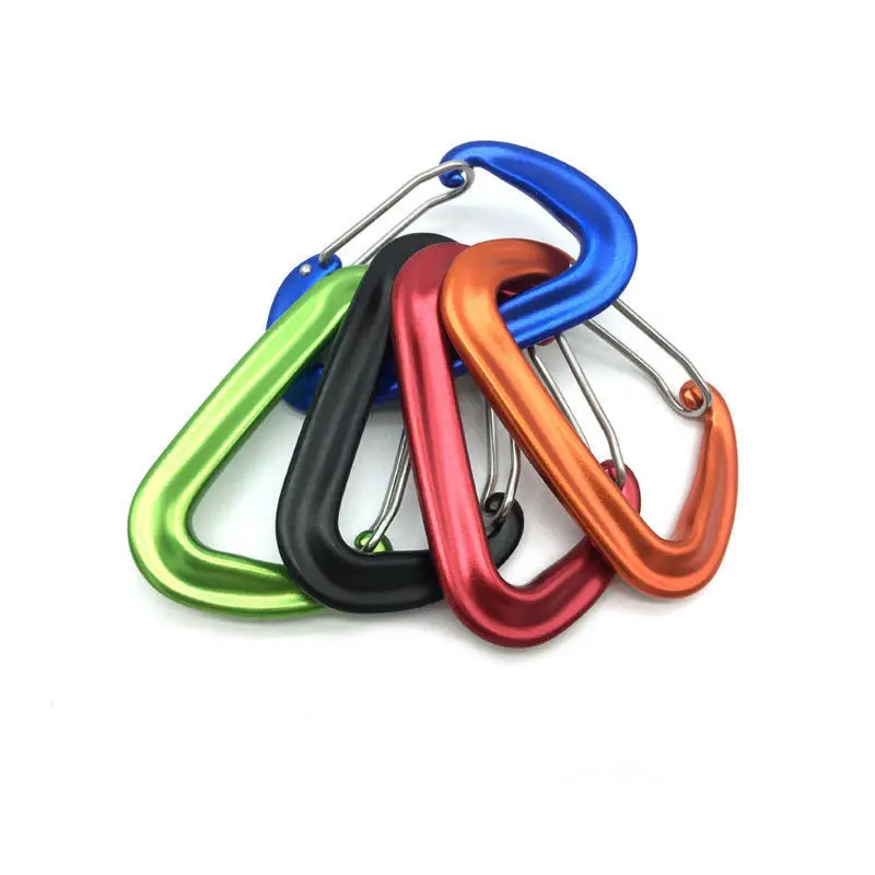 16kN Small Carabiner D-type Mountaineering Buckle Hook Outdoor Accessory Aluminum Clips for Hammock Camping Hiking Key Chain