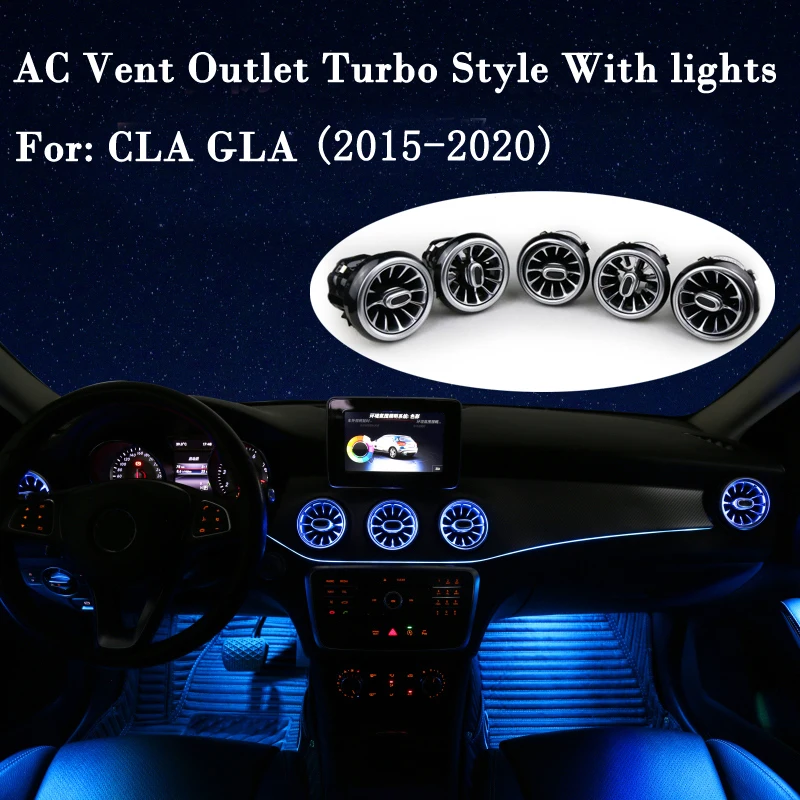 For Mercedes Benz CLA C117 W117 GLB X247 B W247 A W177 Class GLA X156 AC Vent Outlet Turbo Style Console Air Condition Outlet