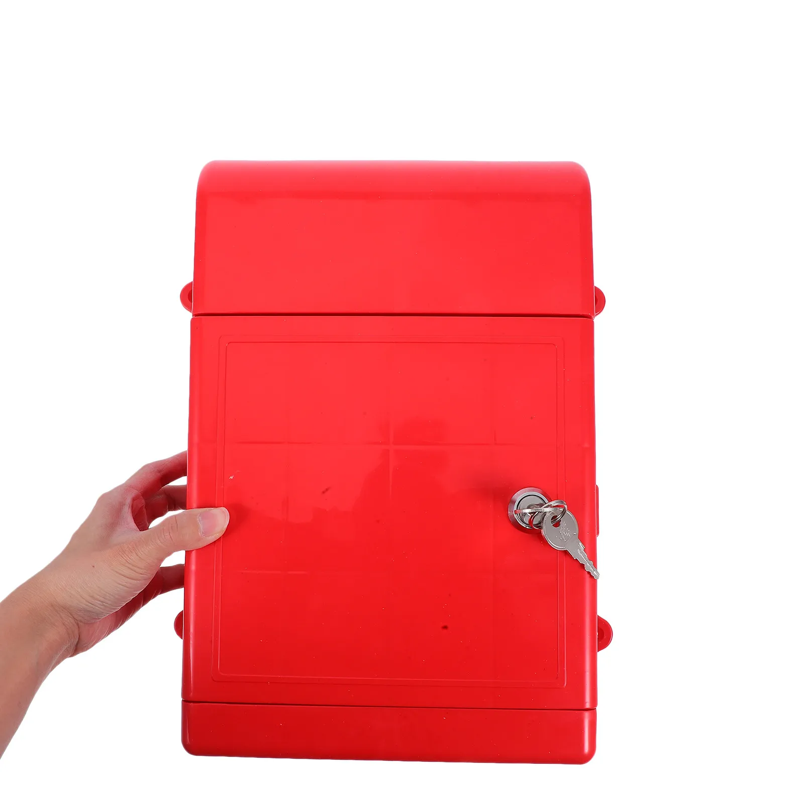 Wall Mounted Lockable Mailbox Plastic Suggestion Ballot Donation Box Keys Secure Storage Letters Voting Charity Collection Box