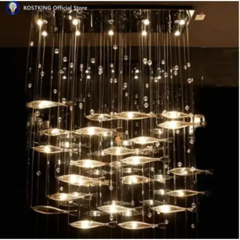 Fish Chandelier Window Hanging Decoration Reception Front Desk Restaurant Bedroom Living Room Hotel Project Sales Office Sand Ta