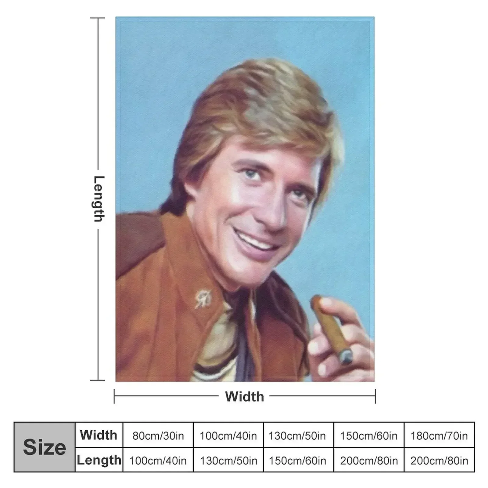 Dirk Benedict, Actor Throw Blanket couch cozy soft plush fuzzy picnic outdoor blanket