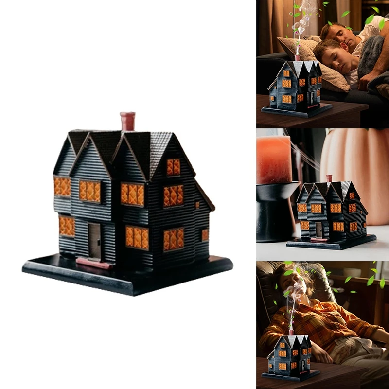 Salems Witch House Incense Burner Massachusetts Witch House For Halloween Christmas Vacation Ornament Incense Burner