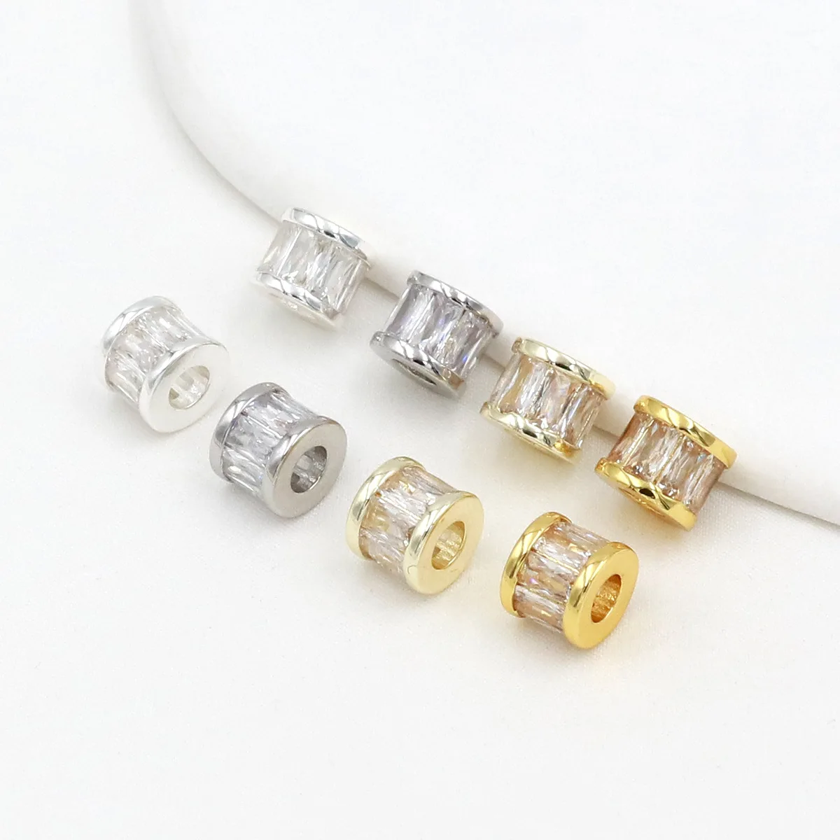 2 قطعة عجلة الزركون النحاس خزر عازل ل عقد دي اي واي سوار صنع شقة فضفاض الخرز مع ثقوب النتائج مجوهرات اليدوية