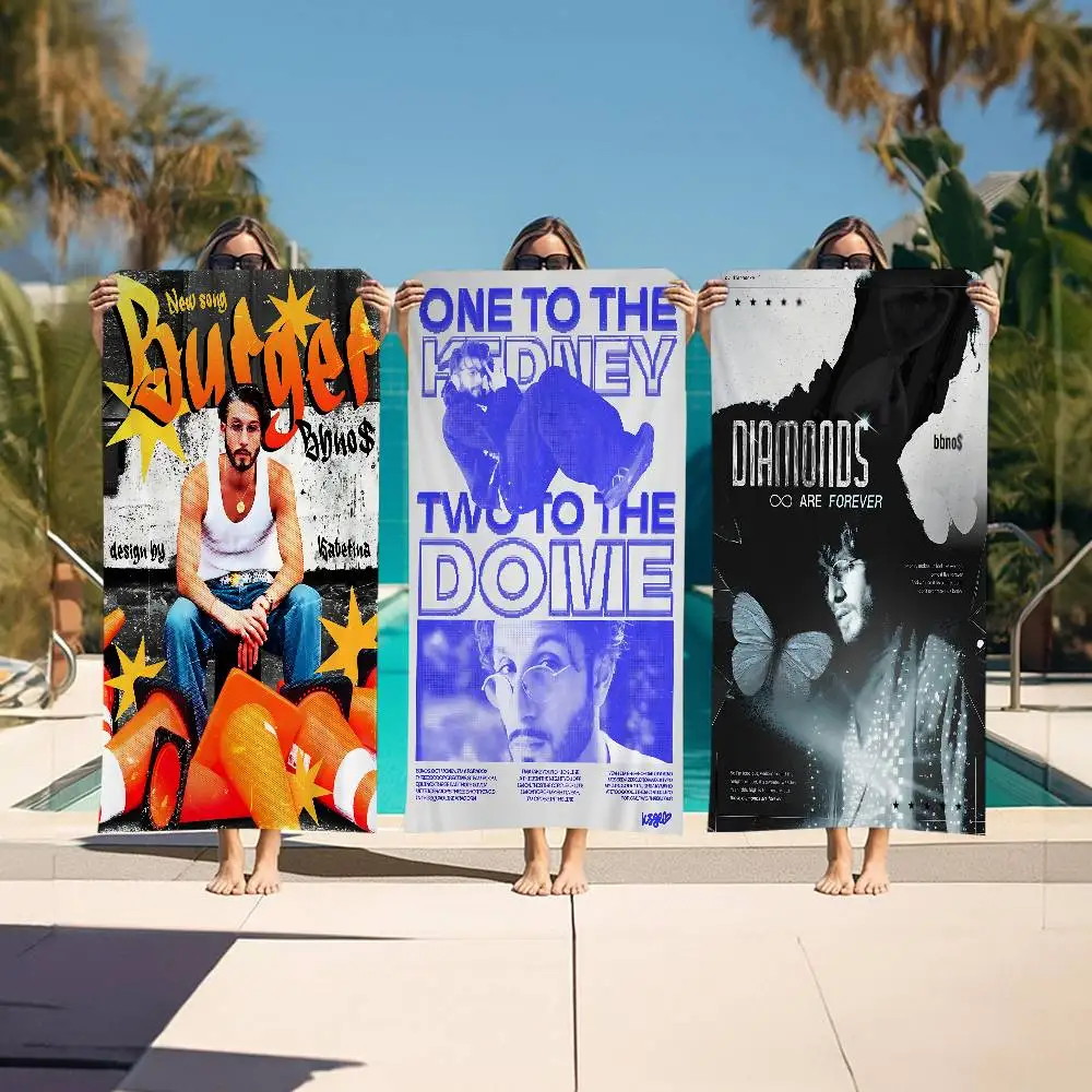 Popular Rap Bbno$ Anime Beach Swimming Towel Soft Absorbent Washcloth Children's Gifts for Kids Travel Camping Gym