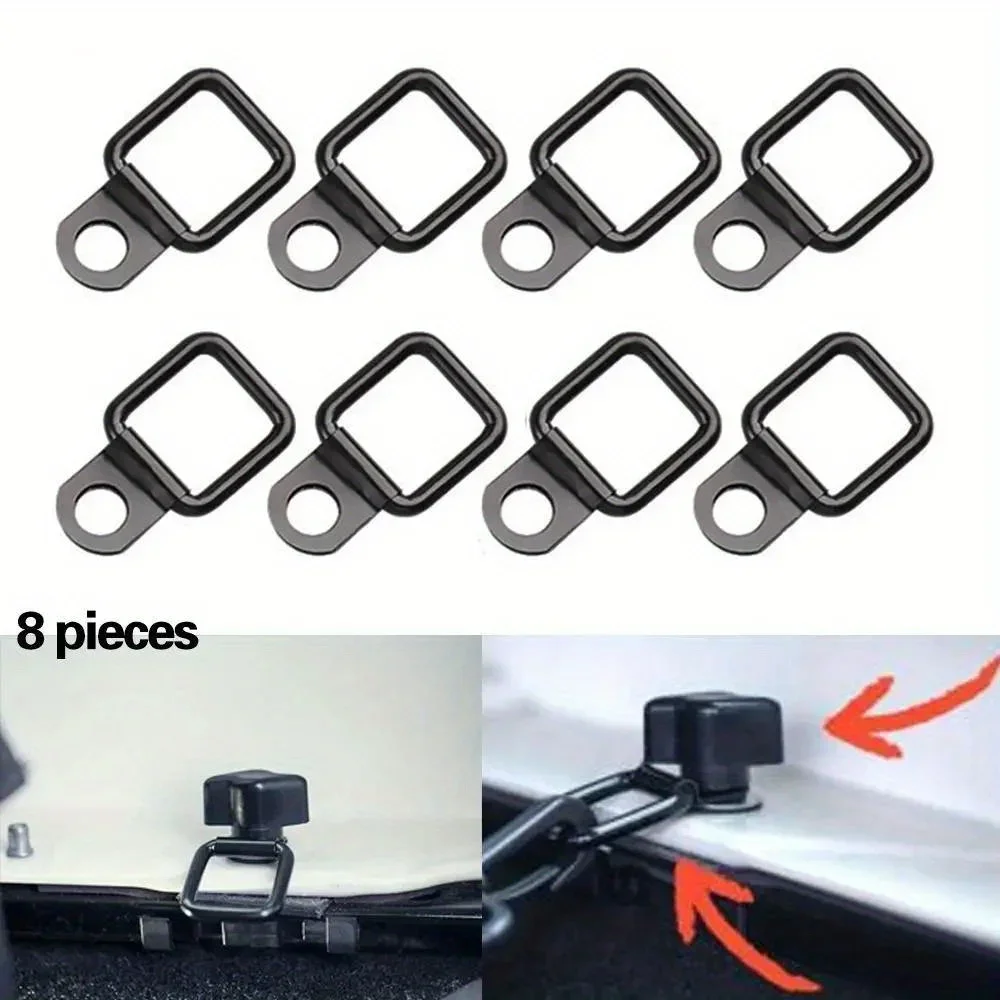 8PCS Heavy-Duty D-Shape Cargo Tie Down Ring – Rustproof Pull Hook Anchor for Trailer Truck RV, Durable Fixing Set