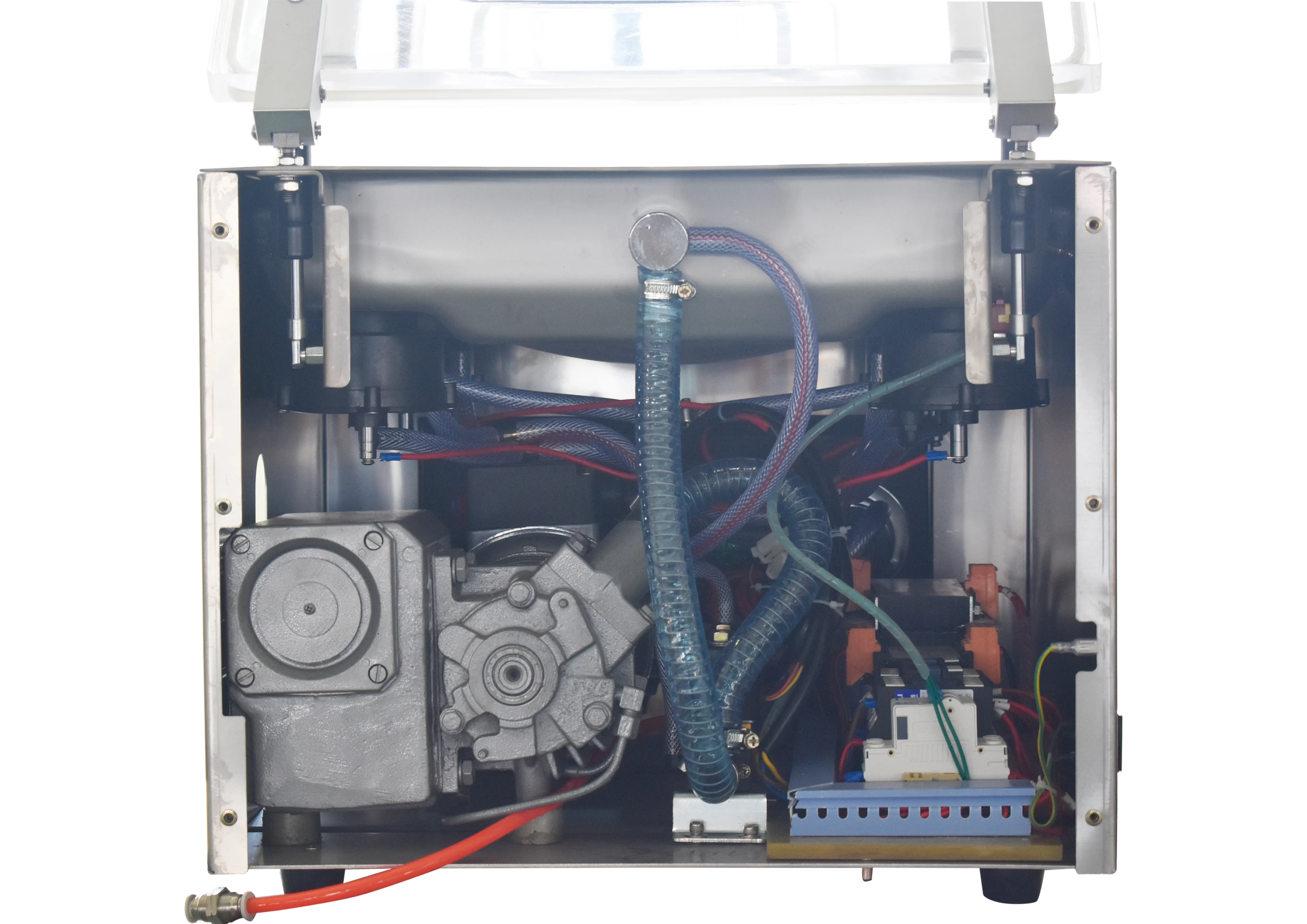 เครื่องบรรจุภัณฑ์สุญญากาศแบบอัตโนมัติเต็มรูปแบบสำหรับปลาแช่แข็งแบบห้องเดียว รุ่น VM400TE ใช้ระบบลม