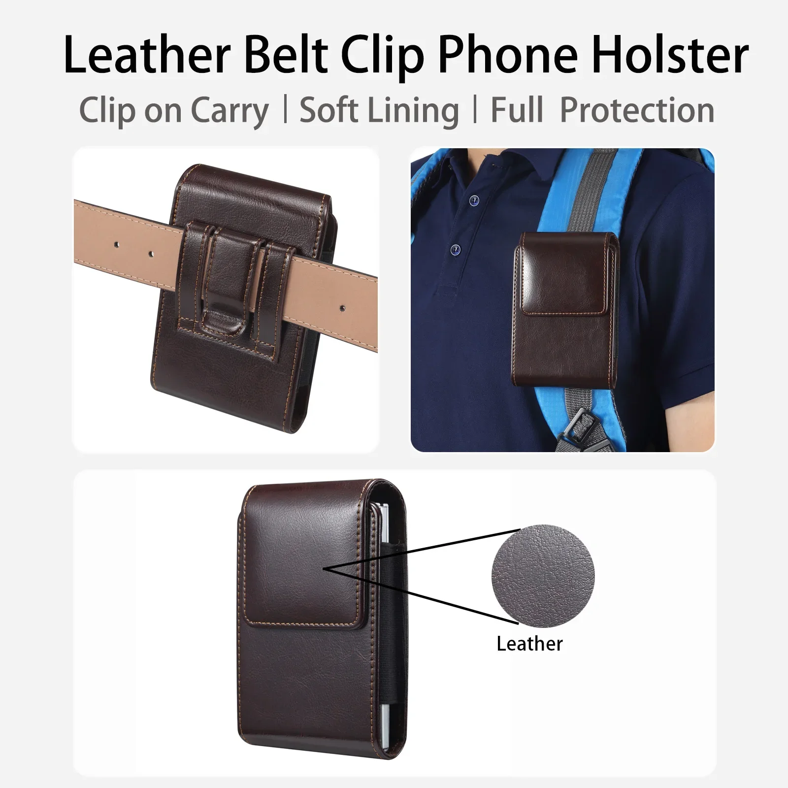 Phone Bag Pouch Genuine Leather Cover for Iphone Duo for Samsung Z Fold8 for Xiaomi Fold 8 Best Protection Case - view 5