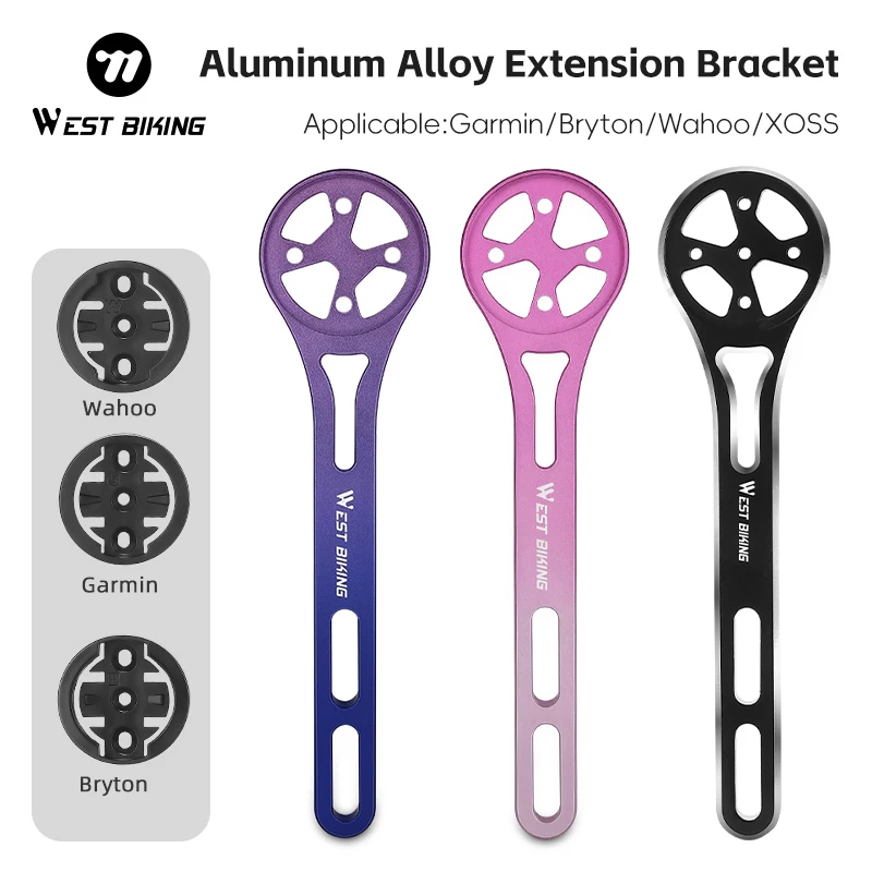 

WEST BIKING Bicycle Computer Bracket CNC Aluminum Alloy Bike Extension Holder Integrated Bike Handle Dedicated Extension Bracket
