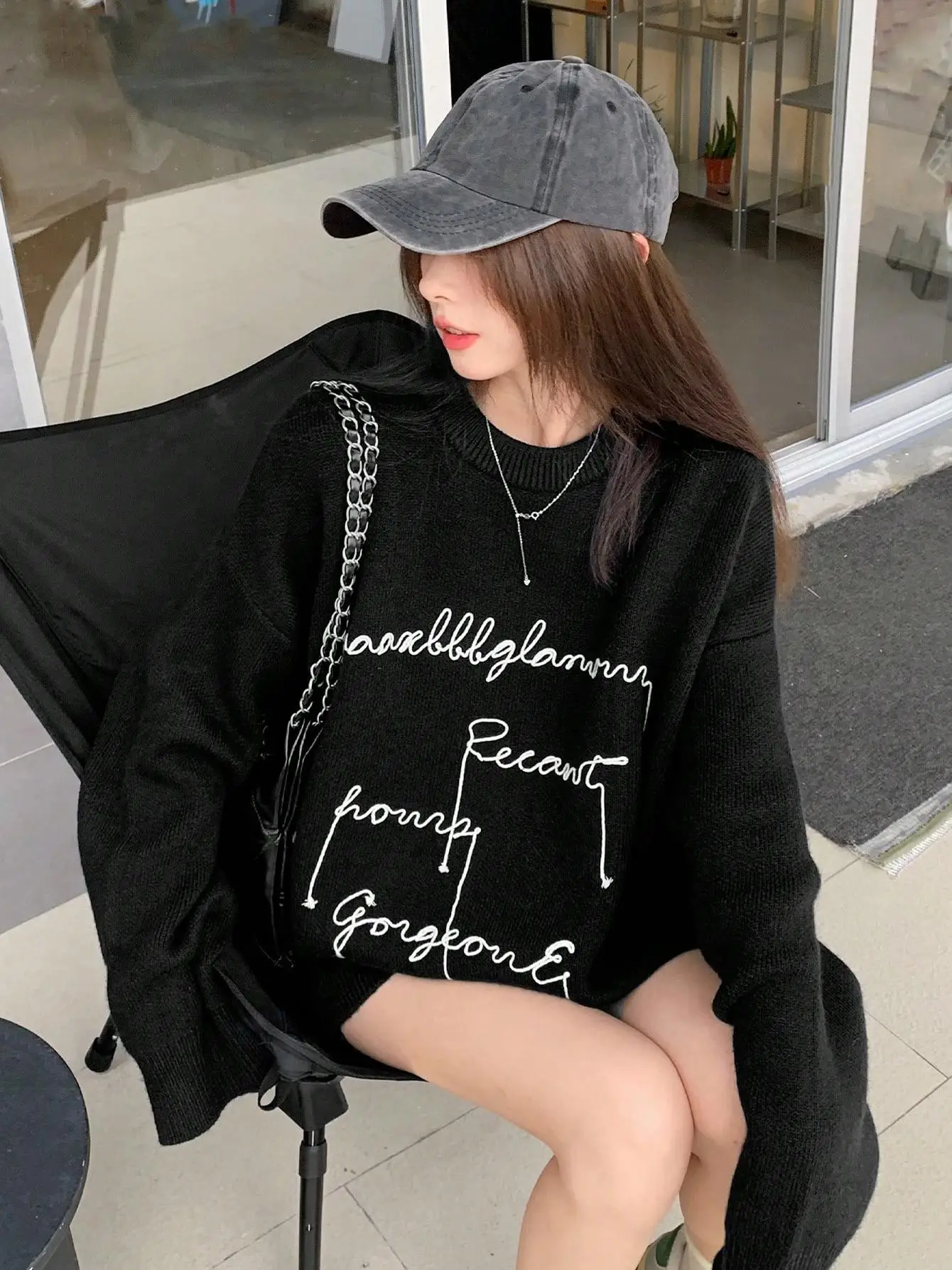 レトロアメリカンタッセル刺繍入りレディースニットウェア春のゆったりとしたオーバーヘッドセーター秋の小さいサイズカジュアルロングセーター