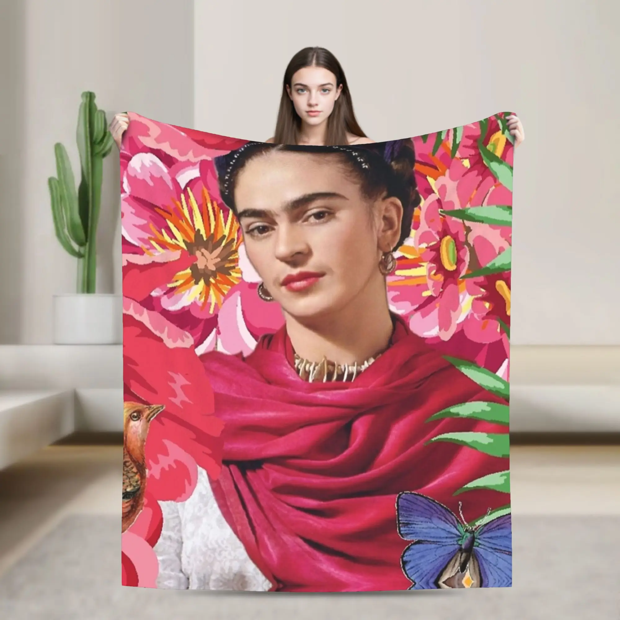

Mexican Artist F-Frida K-Kahlo Blankets Fleece Super Soft Throw Blanket for Bedding Couch Bedspread