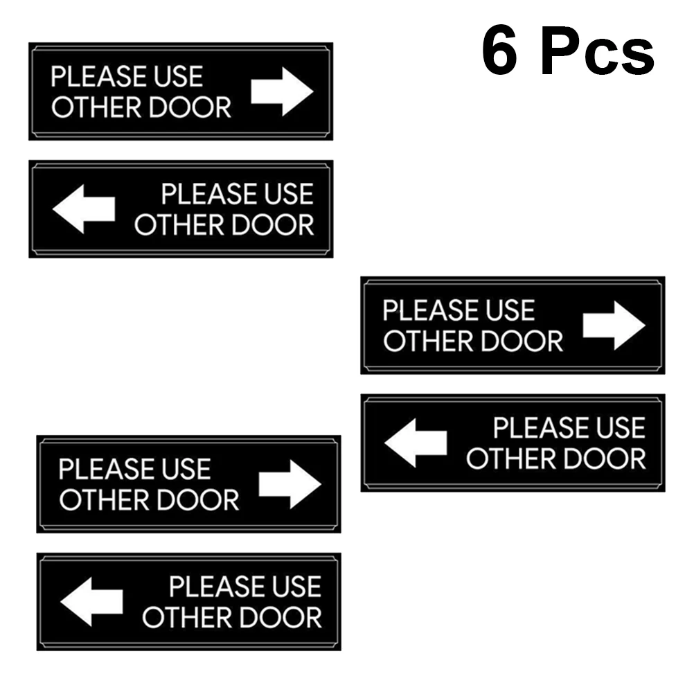 

6pcs Door Sticker Hollow Out Carving Waterproof Not Fade Decorative Sign for Wall Ceramic Tile Glass Metal Smooth Surface House