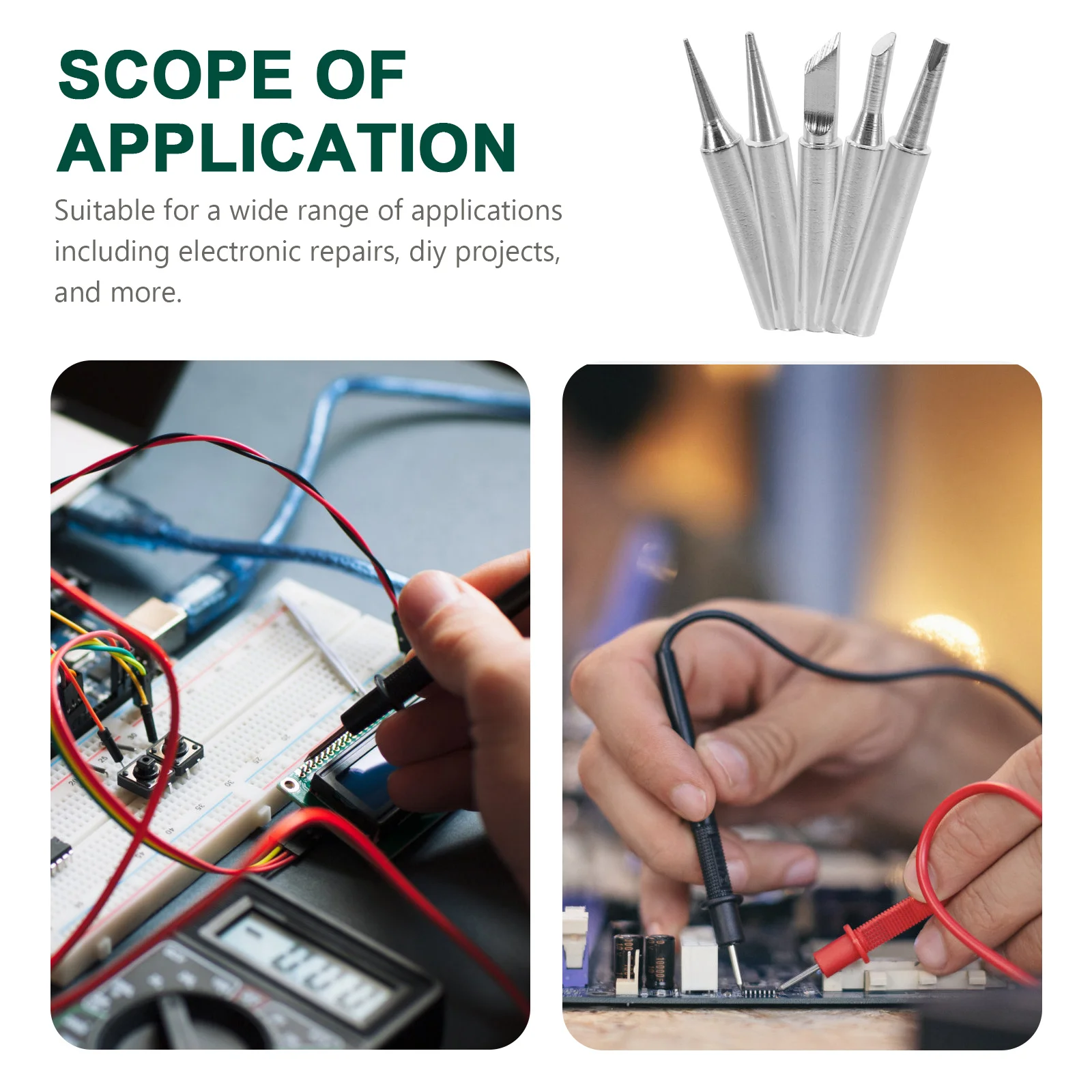 

5Pcs Soldering Iron Tip Set Compatible 900M Series Assorted Iron Tips Precise DIY Electronic Repair Soldering Accessories