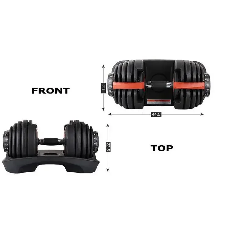 New stainless steel adjustable dumbbells durable standard adjustable 24KG dumbbell adjustable   kettlebell  barbell