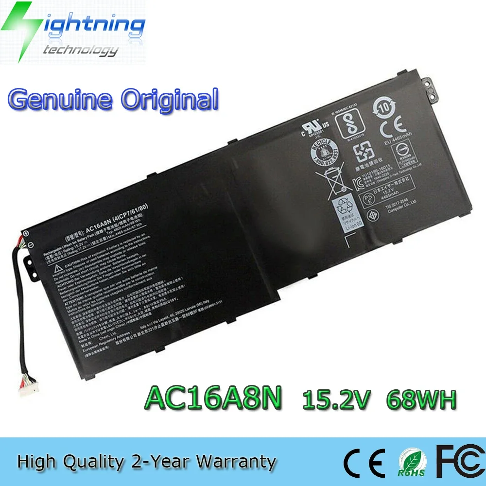 

New Genuine Original AC16A8N 15.2V 68Wh Laptop Battery for Acer Aspire V17 VN7-793G V15 VN7-593G VN7-593G-54L3 etc