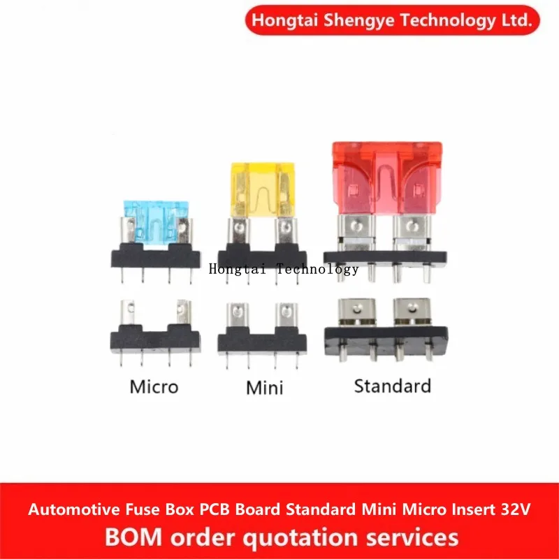 Samochodowy uchwyt bezpiecznika Płytka PCB Standard Mini Micro Small Blade Auto Automotive Boat 32V Wkładka lutownicza do zacisków bezpieczeństwa płytki PCB