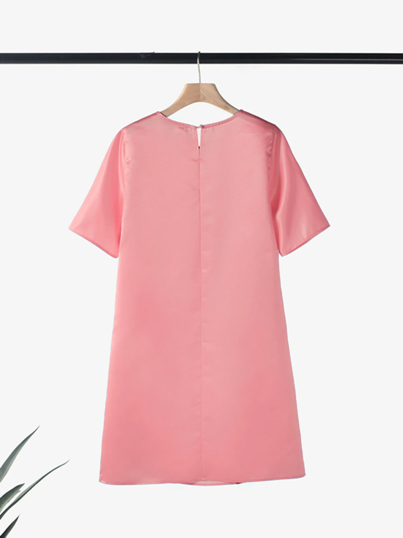 ZANZEA 여성용 새틴 플라워 프린트 드레스 패션 오넥 반소매 플리츠 디테일 루즈 캐주얼 무릎 길이 드레스 출퇴근용